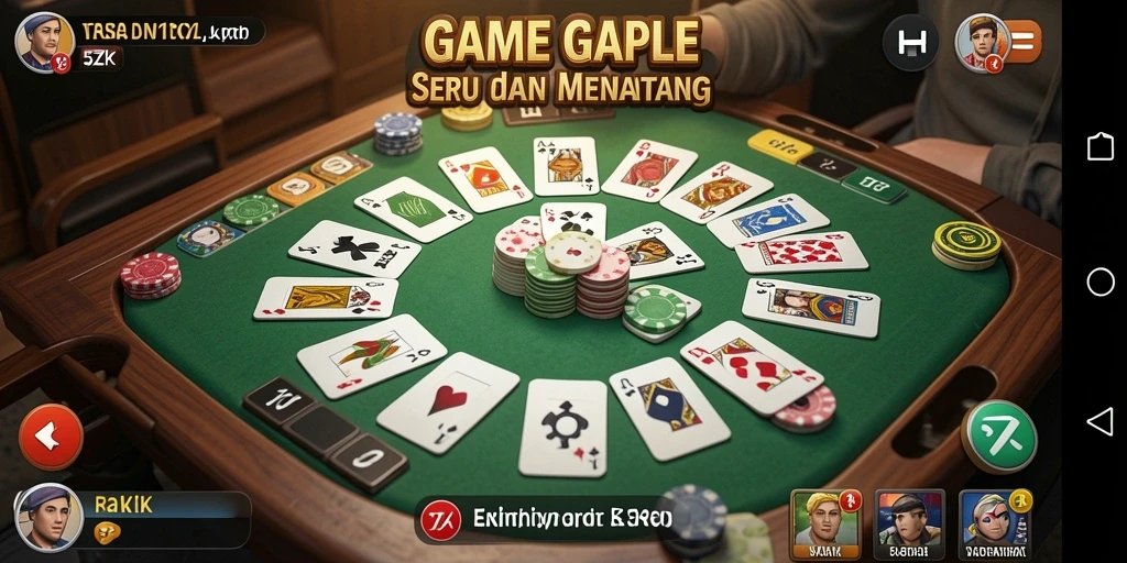 Tampilan gameplay Gaple yang menarik dan interaktif.