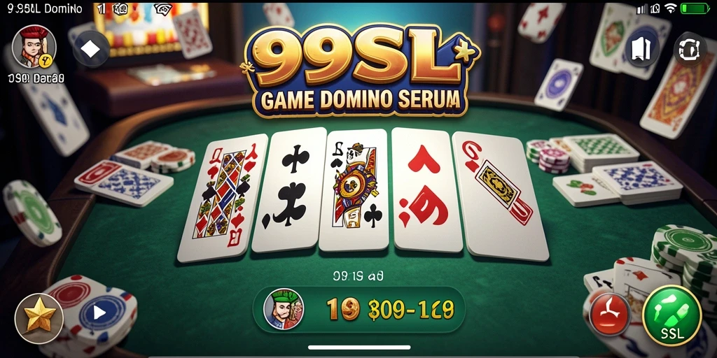 Tampilan gameplay seru dalam aplikasi Domino 99SL.