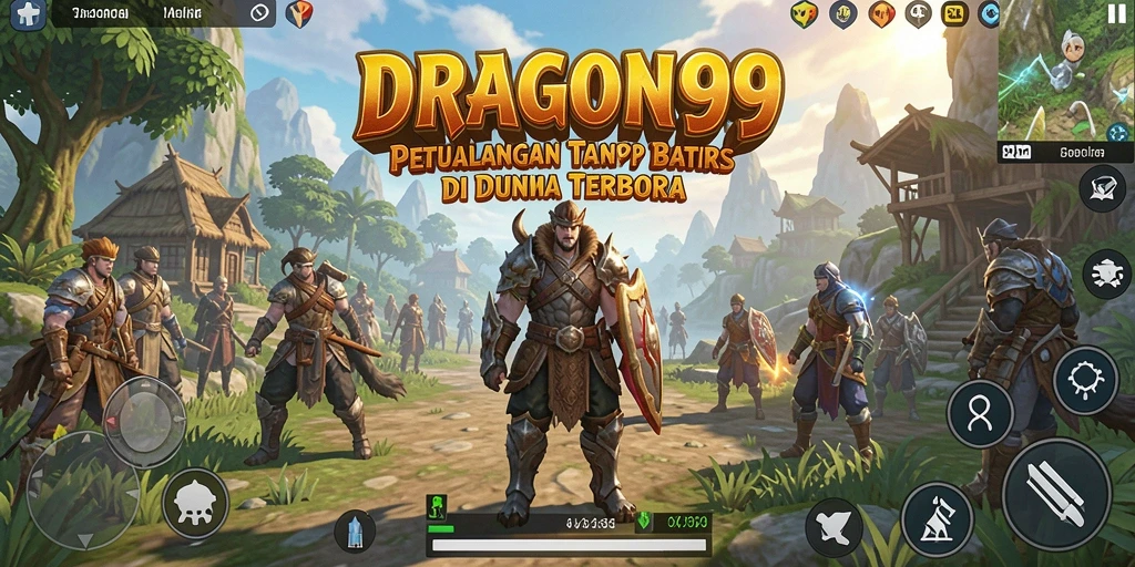 Tangkapan layar gameplay <strong>DRAGON99</strong> menampilkan petualangan luas di dunia terbuka.
