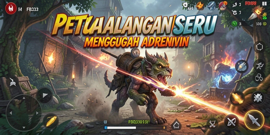 Screenshot menunjukkan gameplay FB333 yang penuh aksi dan petualangan.
