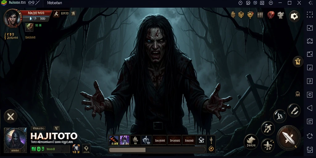 Tampilan gameplay menakutkan dari HAJITOTO yang penuh dengan misteri.