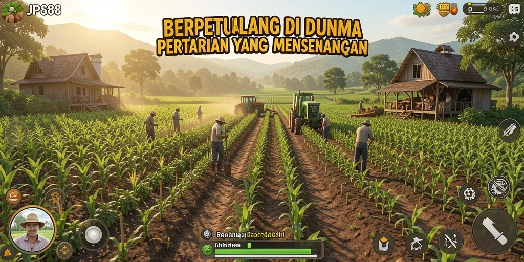 Tampilan menarik saat bertani di JPS88 dengan lahan yang subur.