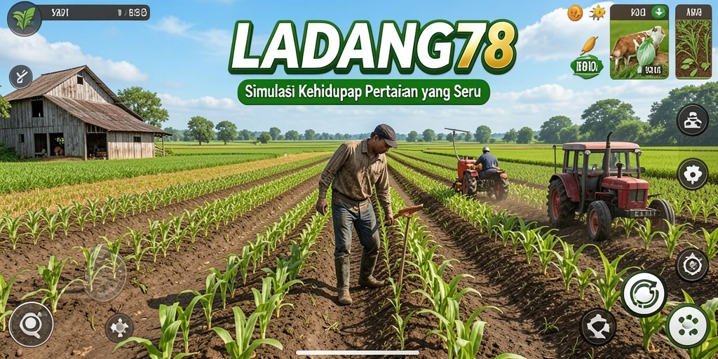 Tampilan gameplay menarik LADANG78 saat mengelola ladang.