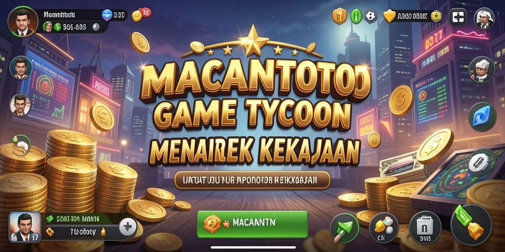 Screenshot dari gameplay <strong>MACANTOTO</strong> yang menunjukkan dunia bisnis yang dinamis.