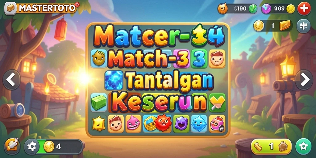 Tampilan gameplay MASTERTOTO dengan keseruan Match-3.