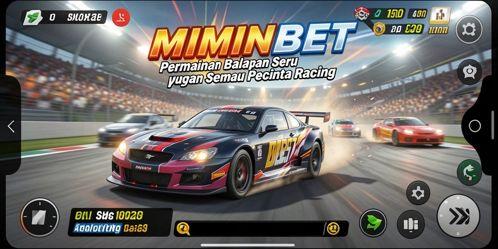 Screenshot dari gameplay balapan penuh aksi di MIMINBET.