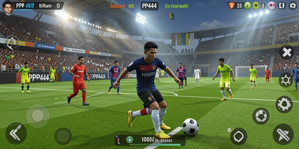 Tangkapan layar PP444 menunjukkan aksi seru permainan sepak bola.