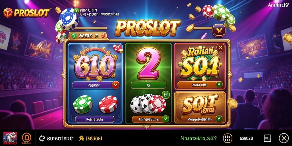 Tampilan antarmuka pengguna PROSLOT yang bersih dan informatif.