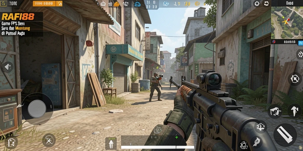 Screenshot gameplay dari RAFI88 yang menunjukkan aksi tembak-menembak intens.