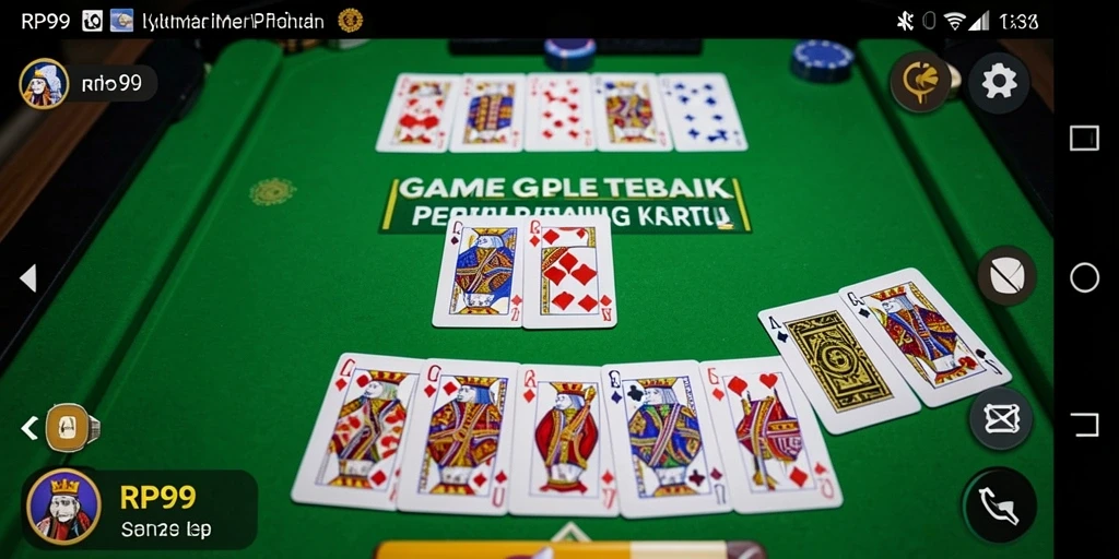 Screenshot utama RP99 menunjukkan keseruan permainan Gaple dengan teman.