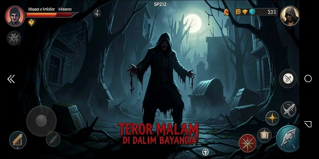 Gameplay SP212 yang menegangkan dalam suasana gelap dan mencekam.