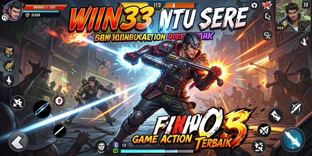 Gambar menunjukkan aksi mendebarkan dalam permainan WIN33.