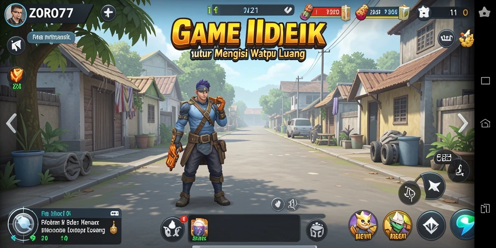 Screenshot gameplay ZORO77 menampilkan kemajuan otomatis yang memikat.